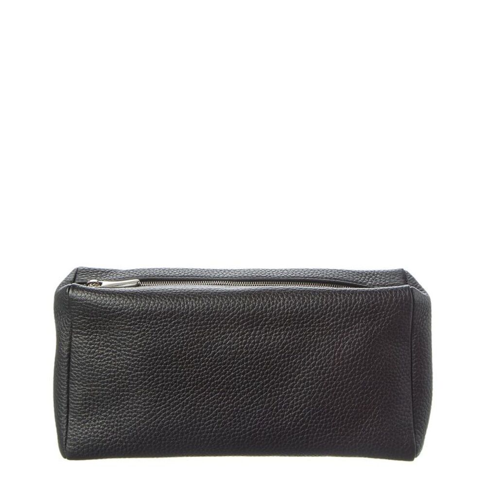 The Row Leather Clutch, Black